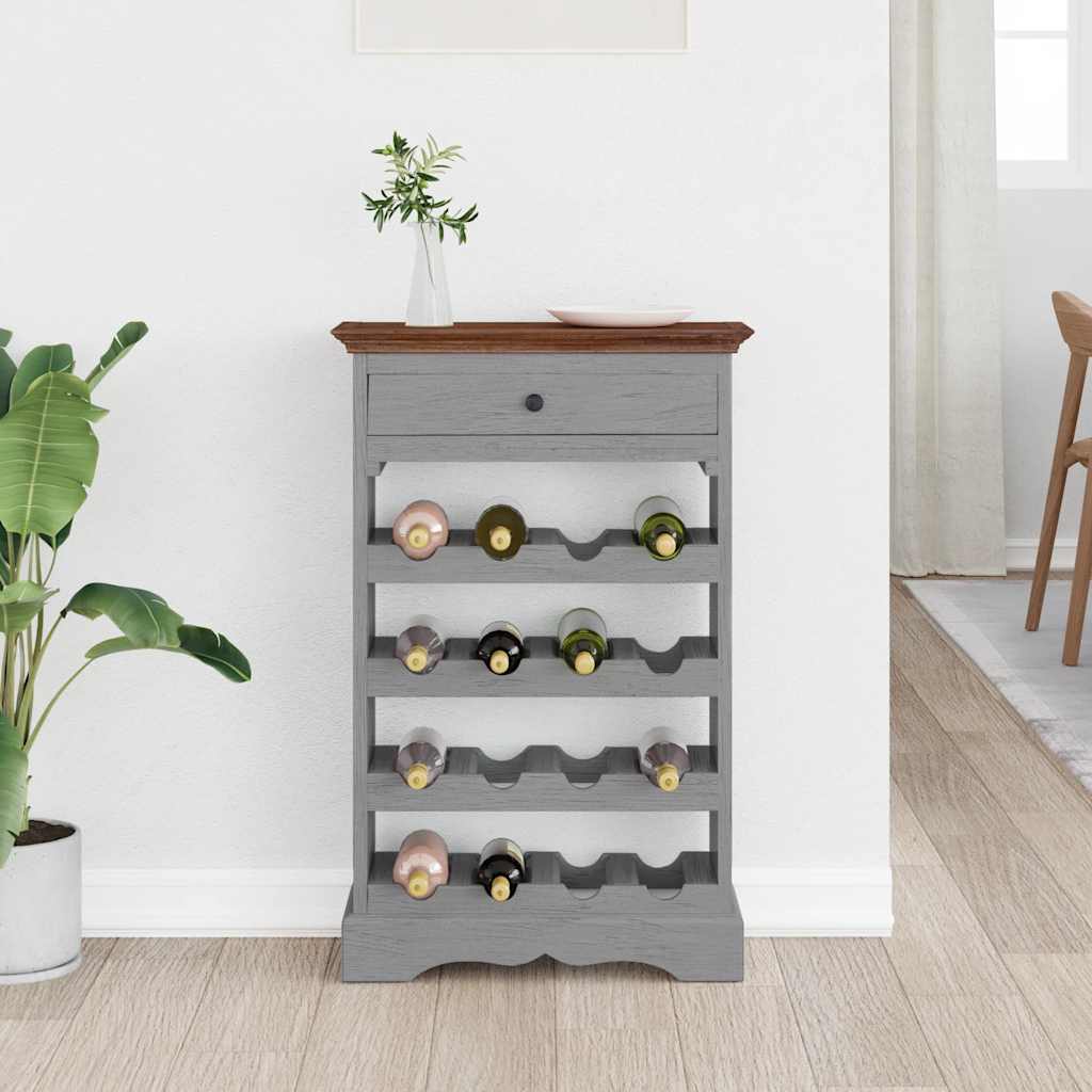 Botellero de madera maciza de caoba 55x23x85 cm
