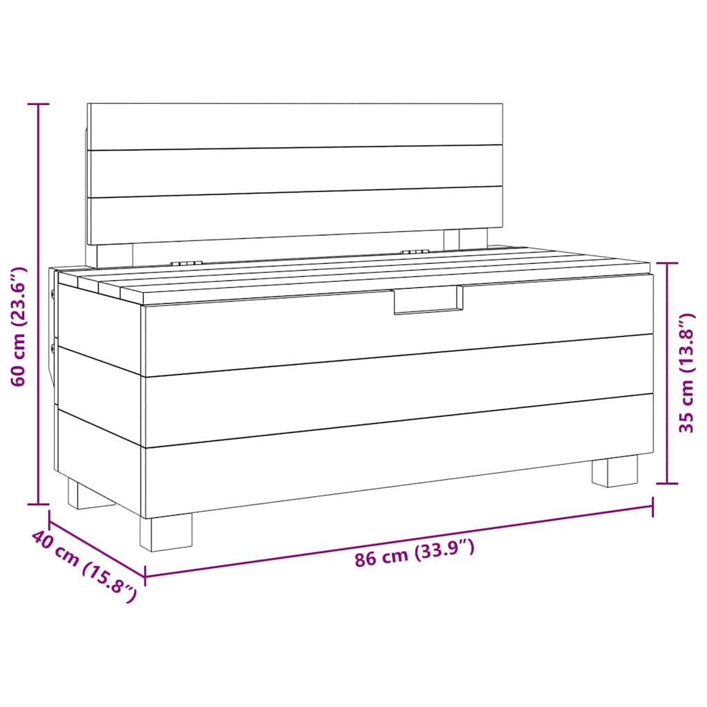 Banco de madera maciza de caoba 86x40x60 cm