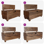 Banco de madera maciza de caoba 86x40x60 cm