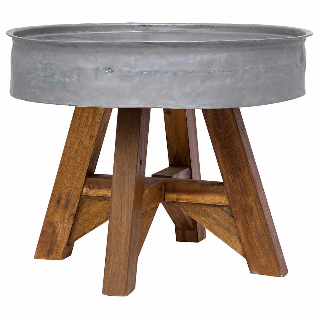 Solid reclaimed wood coffee table white 60x45 cm