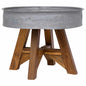 Mesa de centro de madera maciza reciclada blanco 60x45 cm