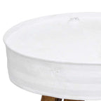 Mesa de centro de madera maciza reciclada blanco 60x45 cm