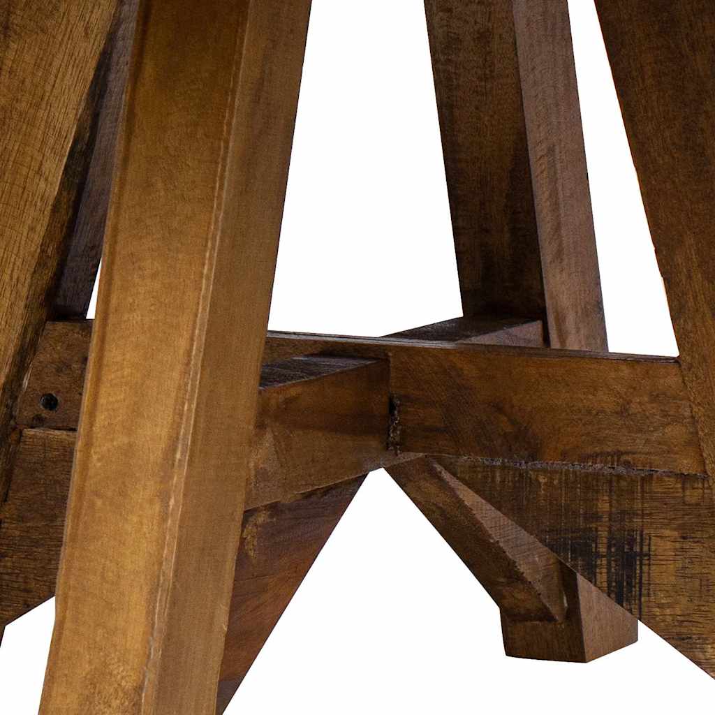 Mesa de centro de madera maciza reciclada blanco 60x45 cm