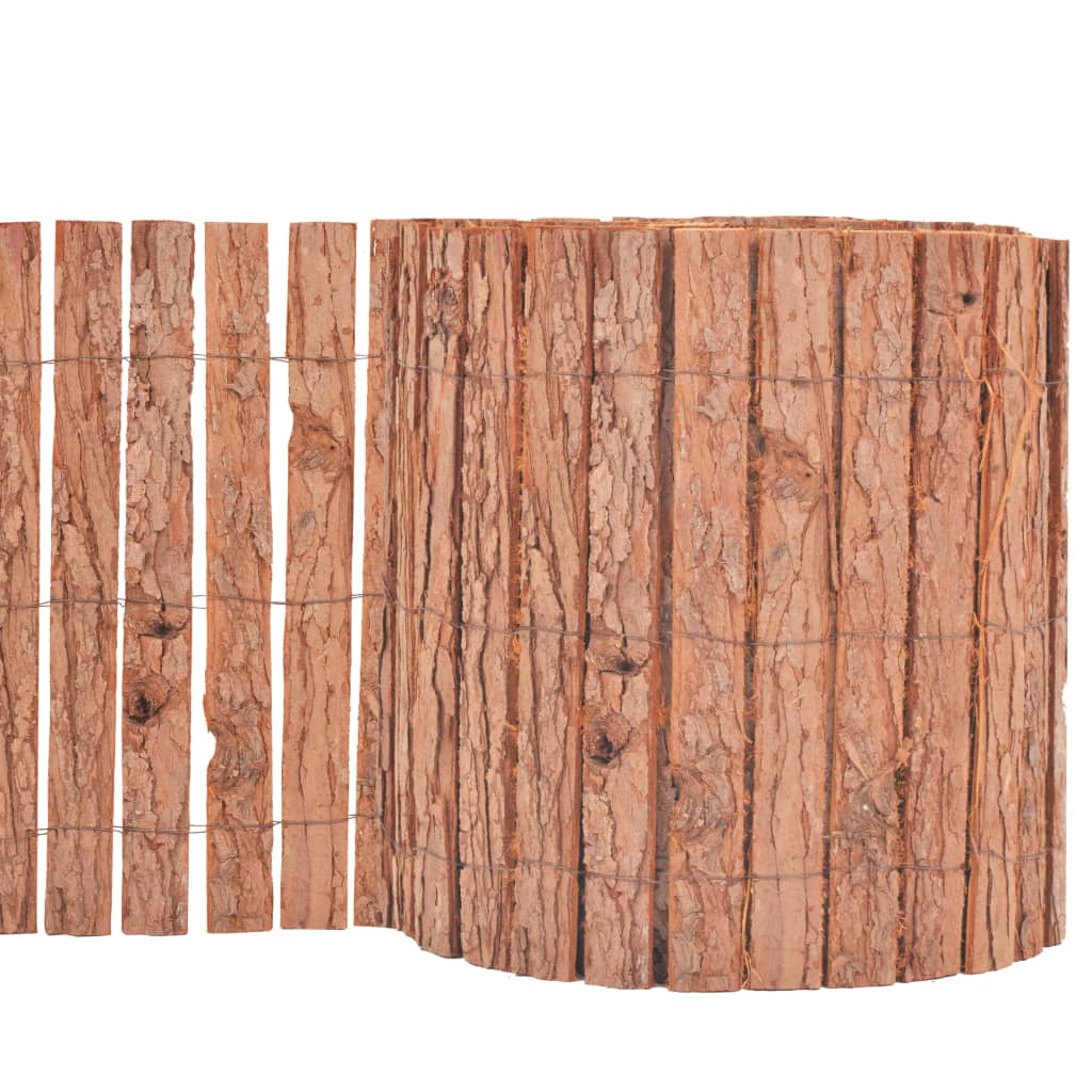 Valla de jardín de corteza de árbol 1000x30 cm