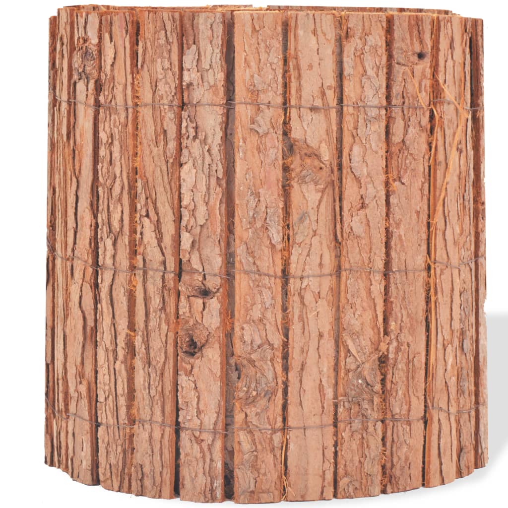 Valla de jardín de corteza de árbol 1000x30 cm