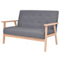 2-seater yellow fabric sofa