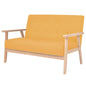 2-seater yellow fabric sofa