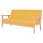 3-seater yellow fabric sofa