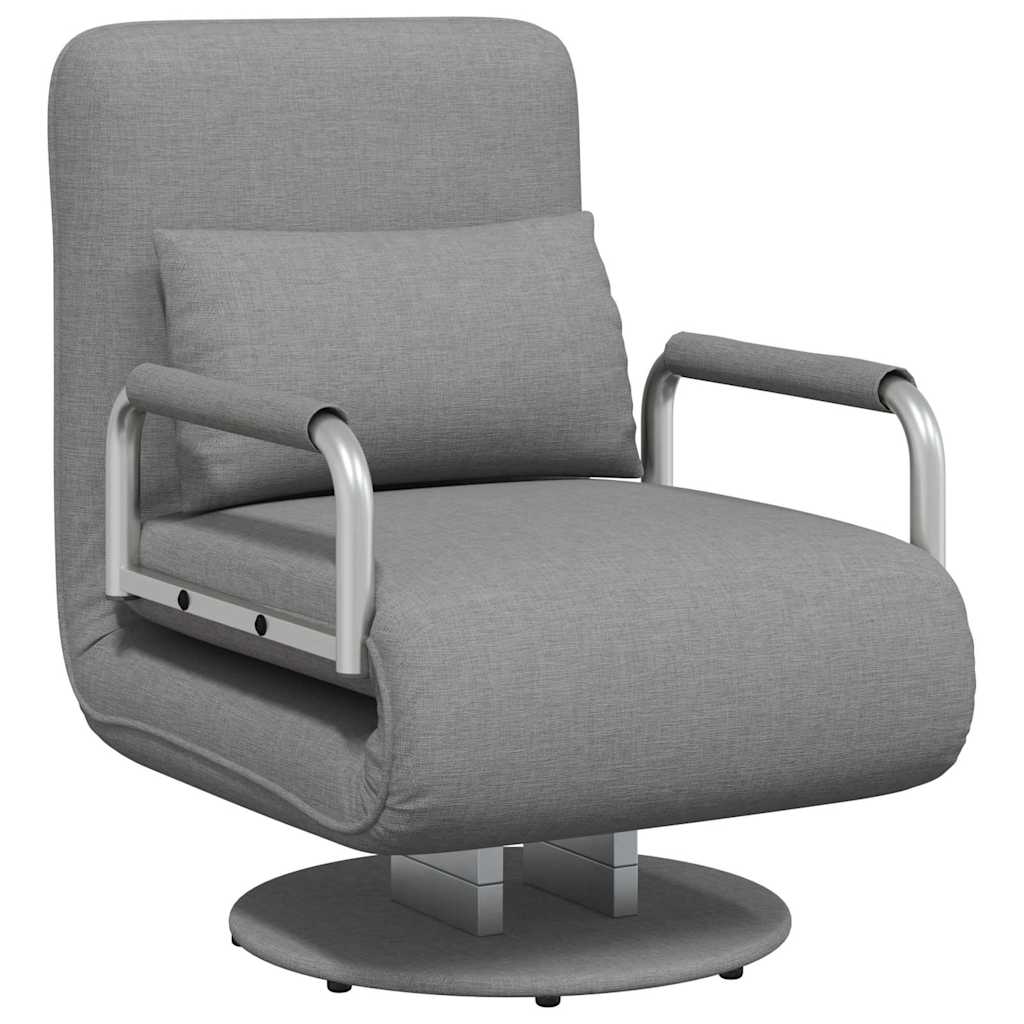 Silla giratoria y sofá cama tela gris claro