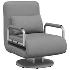 Silla giratoria y sofá cama tela gris claro