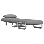 Silla giratoria y sofá cama tela gris claro