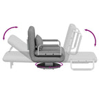 Silla giratoria y sofá cama tela gris claro