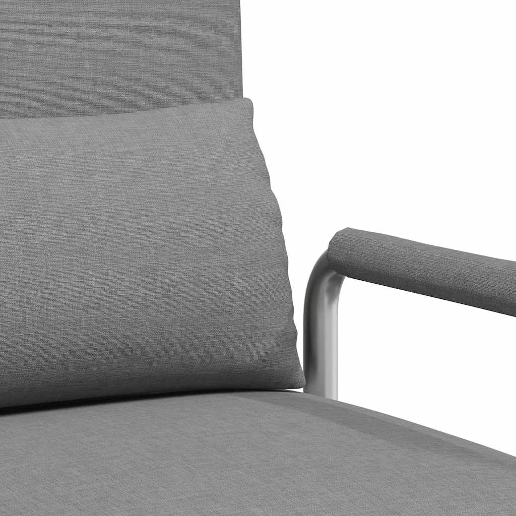 Silla giratoria y sofá cama tela gris claro