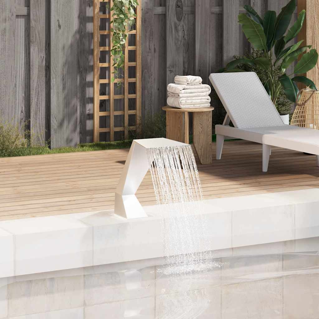 Fuente cascada rectangular piscina acero inoxidable 30 cm