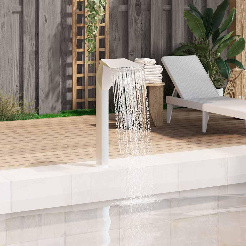 Fuente cascada rectangular piscina acero inoxidable 30 cm