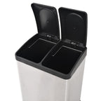 Cubo de reciclaje y basura con pedal acero inoxidable 36 L