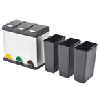 Cubo de reciclaje y basura con pedal acero inoxidable 24 L