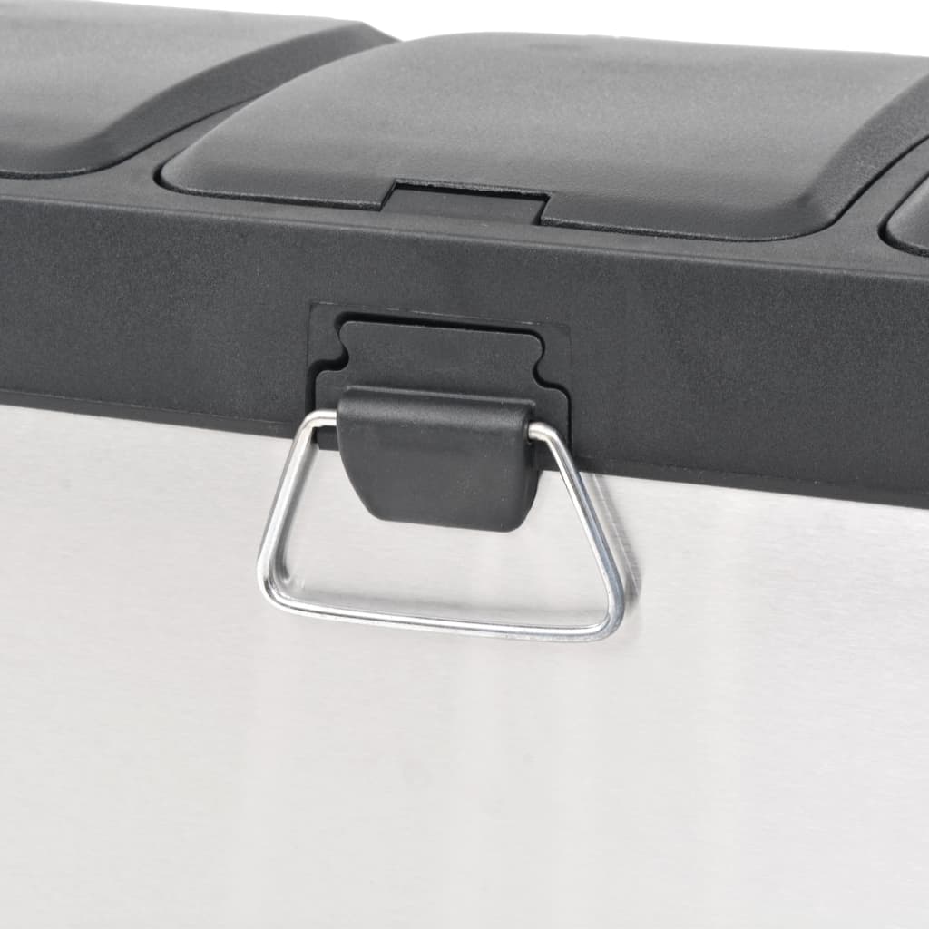 Cubo de reciclaje y basura con pedal acero inoxidable 24 L