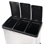 Cubo de reciclaje y basura con pedal acero inoxidable 24 L