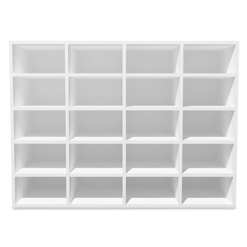 Zapatero de madera contrachapada blanco 92x30x67,5 cm