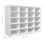 Zapatero de madera contrachapada blanco 92x30x67,5 cm