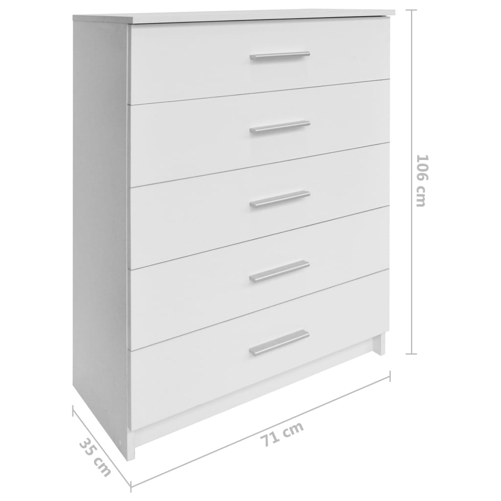 Mueble de almacenaje madera ingeniería blanco 71x35x106 cm
