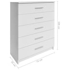 Mueble de almacenaje madera ingeniería blanco 71x35x106 cm