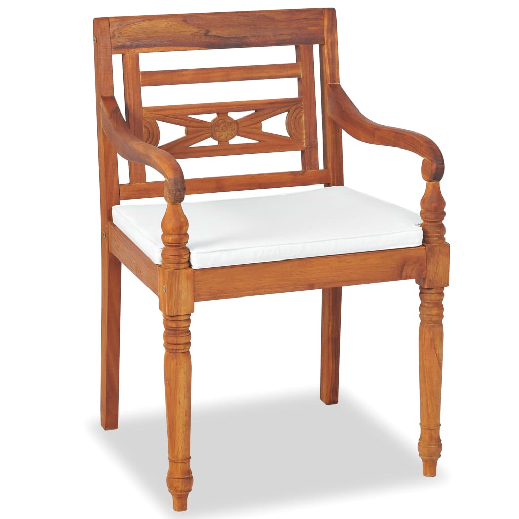 Set de muebles de jardín 4 pzas y cojines madera maciza de teca