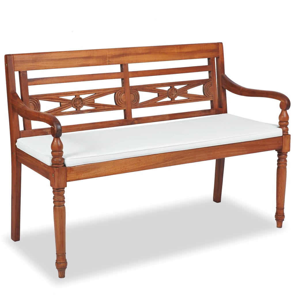 Set de muebles de jardín 4 pzas y cojines madera maciza de teca