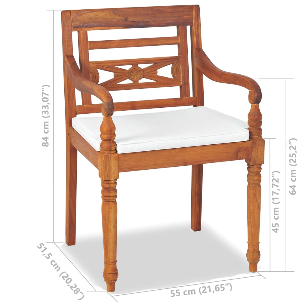 Set de muebles de jardín 4 pzas y cojines madera maciza de teca