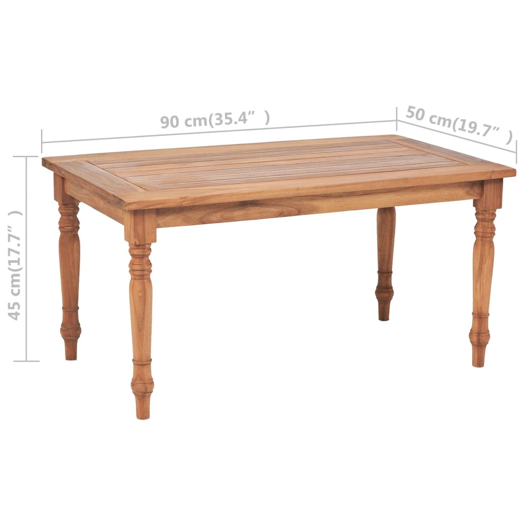 Mesa de centro Batavia de madera de teca 90x50x45 cm
