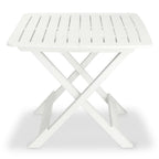 Mesa y sillas bistró de jardín plegables 3 pzas plástico blanco