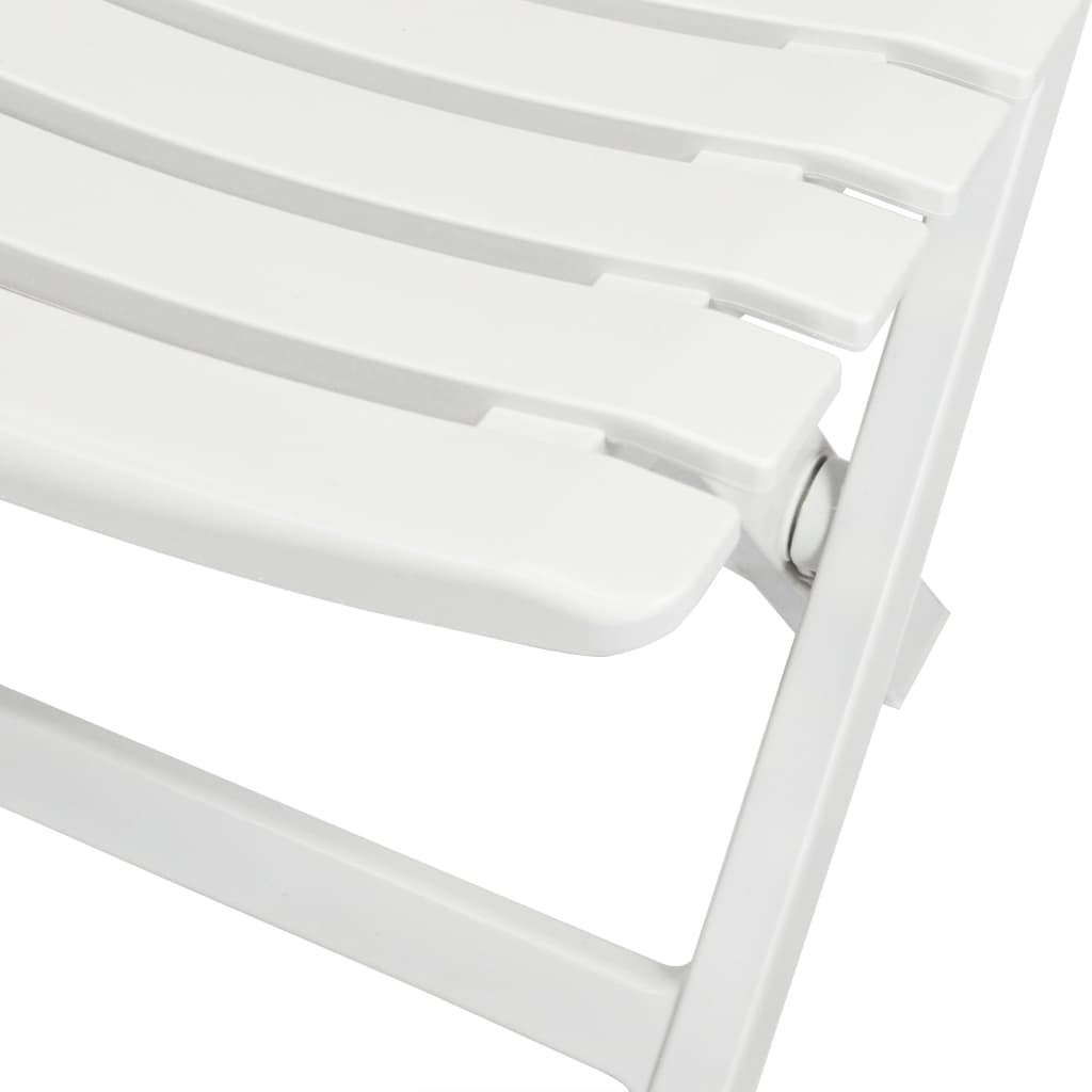 Mesa y sillas bistró de jardín plegables 3 pzas plástico blanco