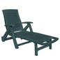White plastic sun lounger with footrest