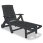 White plastic sun lounger with footrest