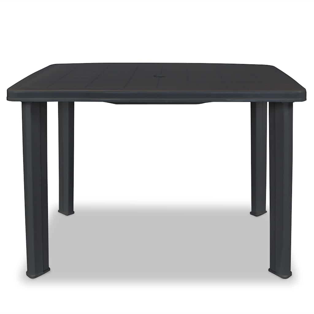 Mesa de jardín plástico gris antracita 101x68x72 cm