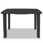 Mesa de jardín plástico gris antracita 101x68x72 cm