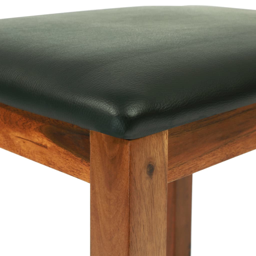 Tocador con taburete y espejo madera de acacia maciza