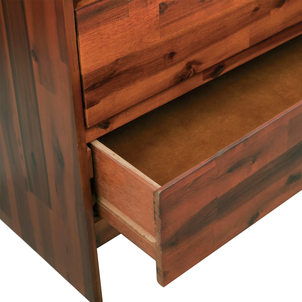 Mueble de cajones madera acacia maciza 90x37x75 cm