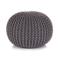 Puf tejido a mano 50x35 cm algodón gris