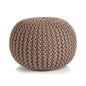 Puf tejido a mano 50x35 cm algodón gris