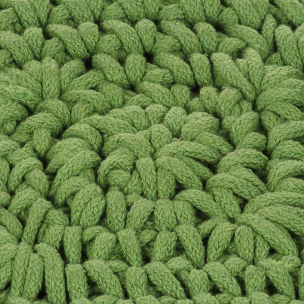Cojín decorativo Tejido de Canasta Verde 50 x 50 cm Algodón