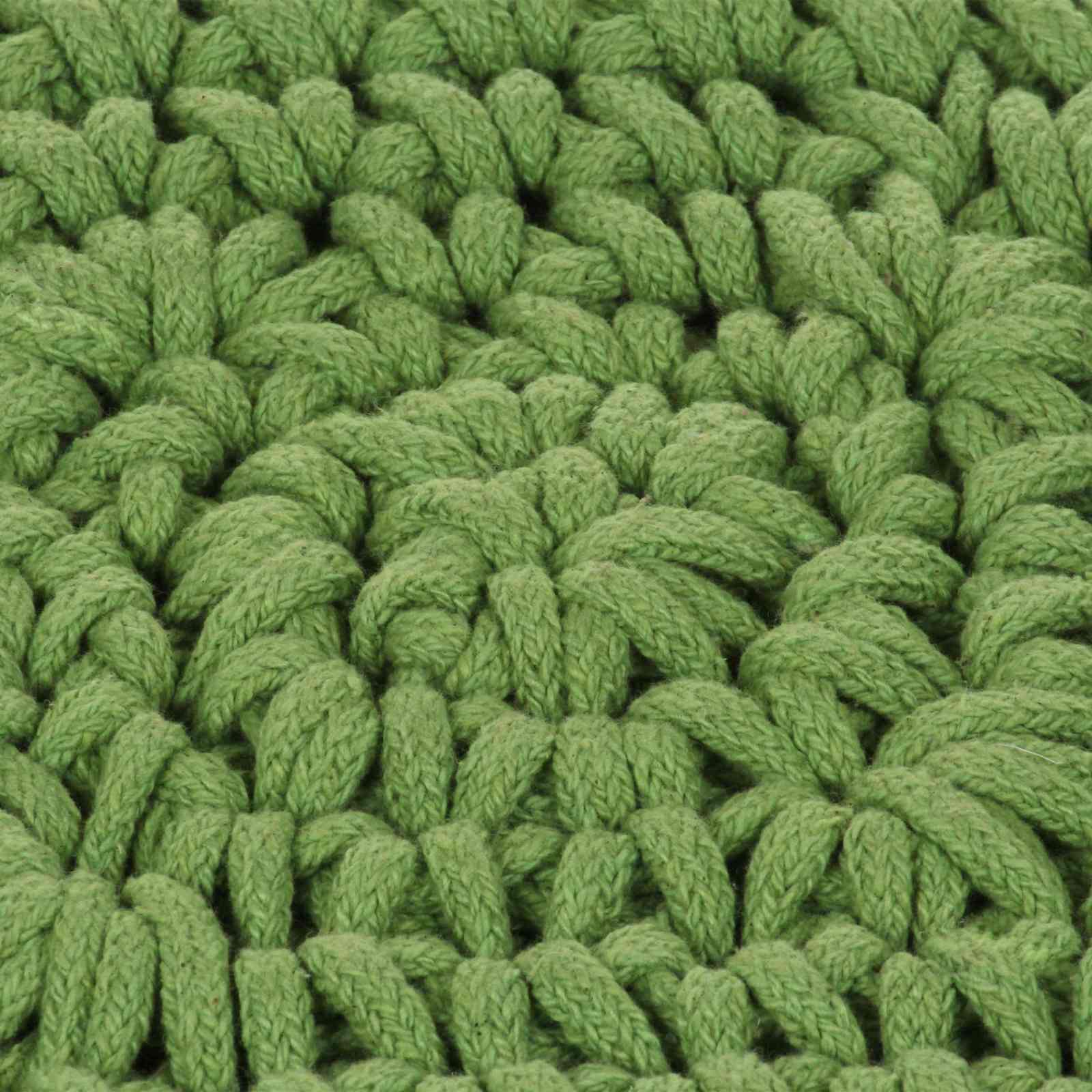 Cojín decorativo Tejido de Canasta Verde 50 x 50 cm Algodón