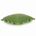 Cojín decorativo Tejido de Canasta Verde 50 x 50 cm Algodón