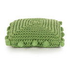 Cojín decorativo Tejido de Canasta Verde 50 x 50 cm Algodón