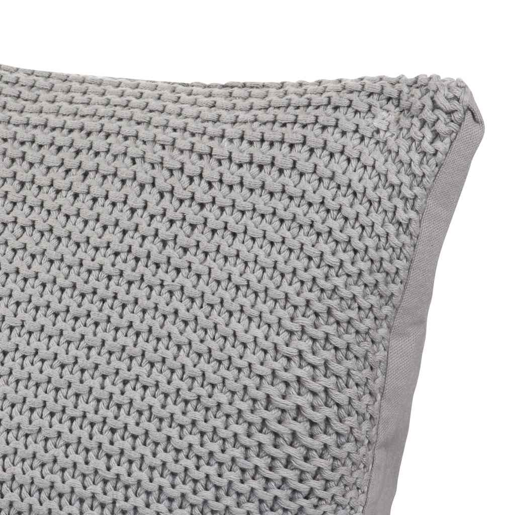 Cojín decorativo Tejido de Canasta con almohada Gris Algodón