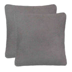 Cojín decorativo Tejido de Canasta con almohada Gris Algodón
