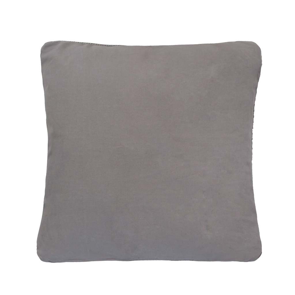 Cojín decorativo Tejido de Canasta con almohada Gris Algodón