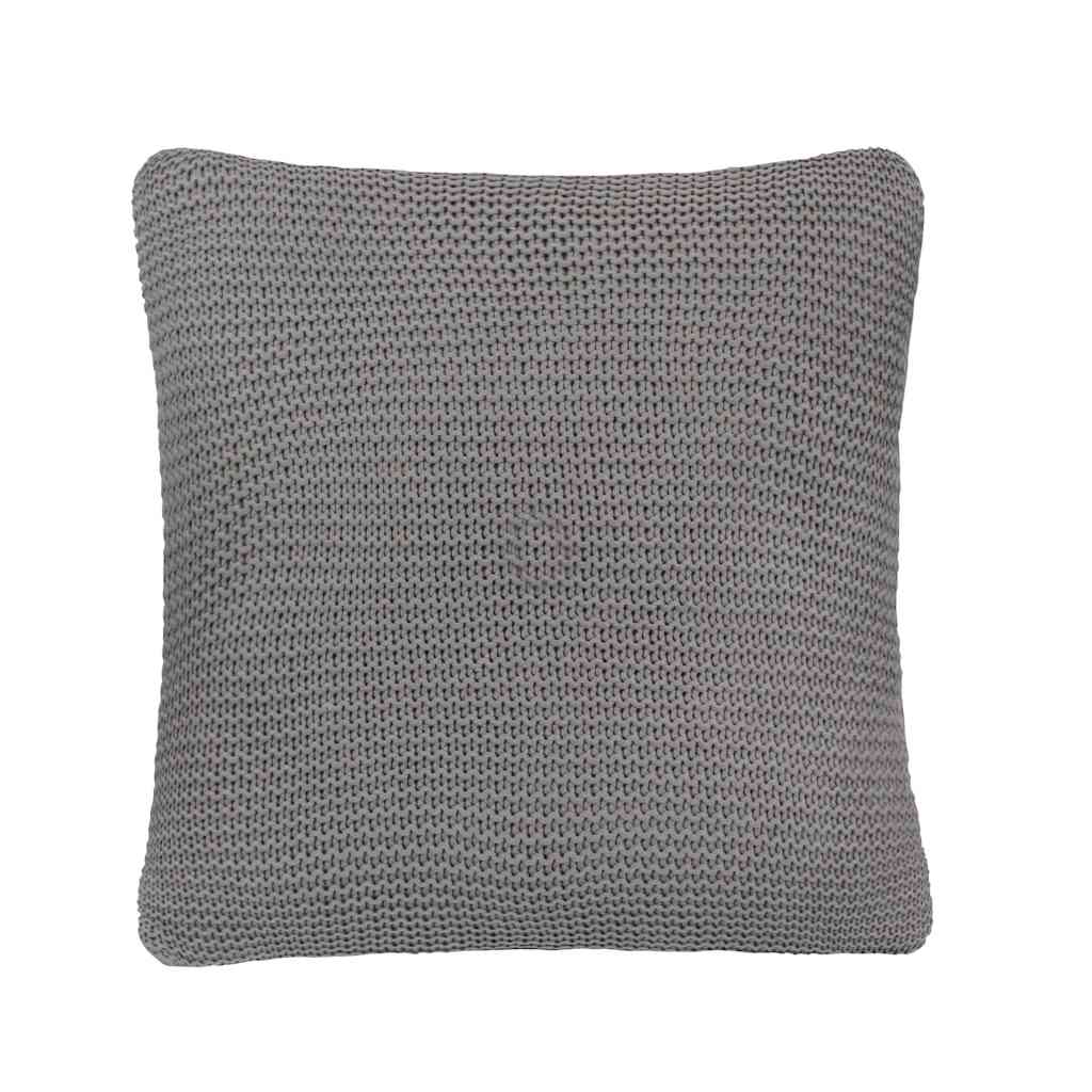 Cojín decorativo Tejido de Canasta con almohada Gris Algodón