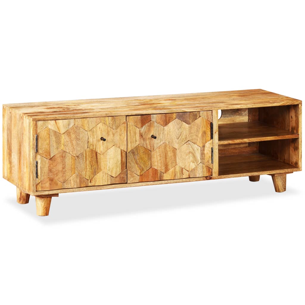 Mueble para TV de madera maciza de mango 118x35x40 cm